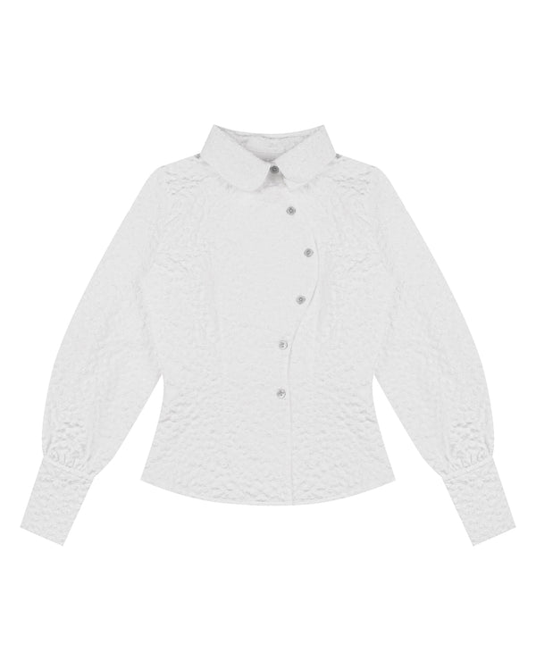 Baxter Shirt in White Jacquard
