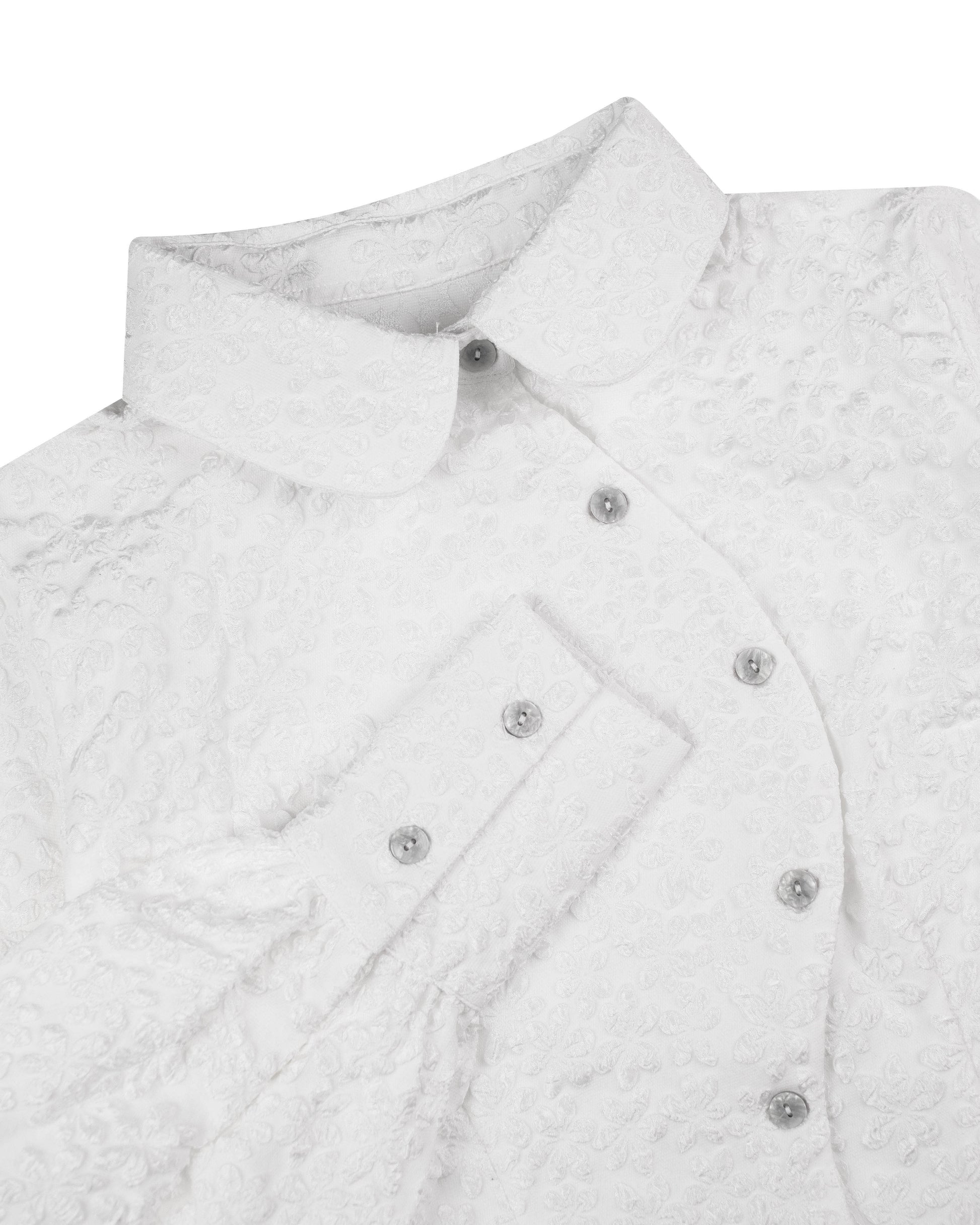 Baxter Shirt in White Jacquard