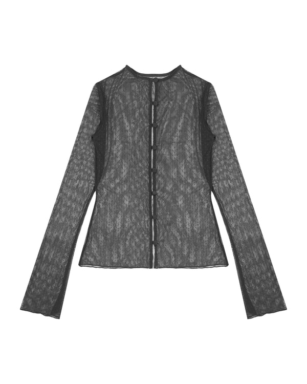 Layering Sheer Cardigan in Black
