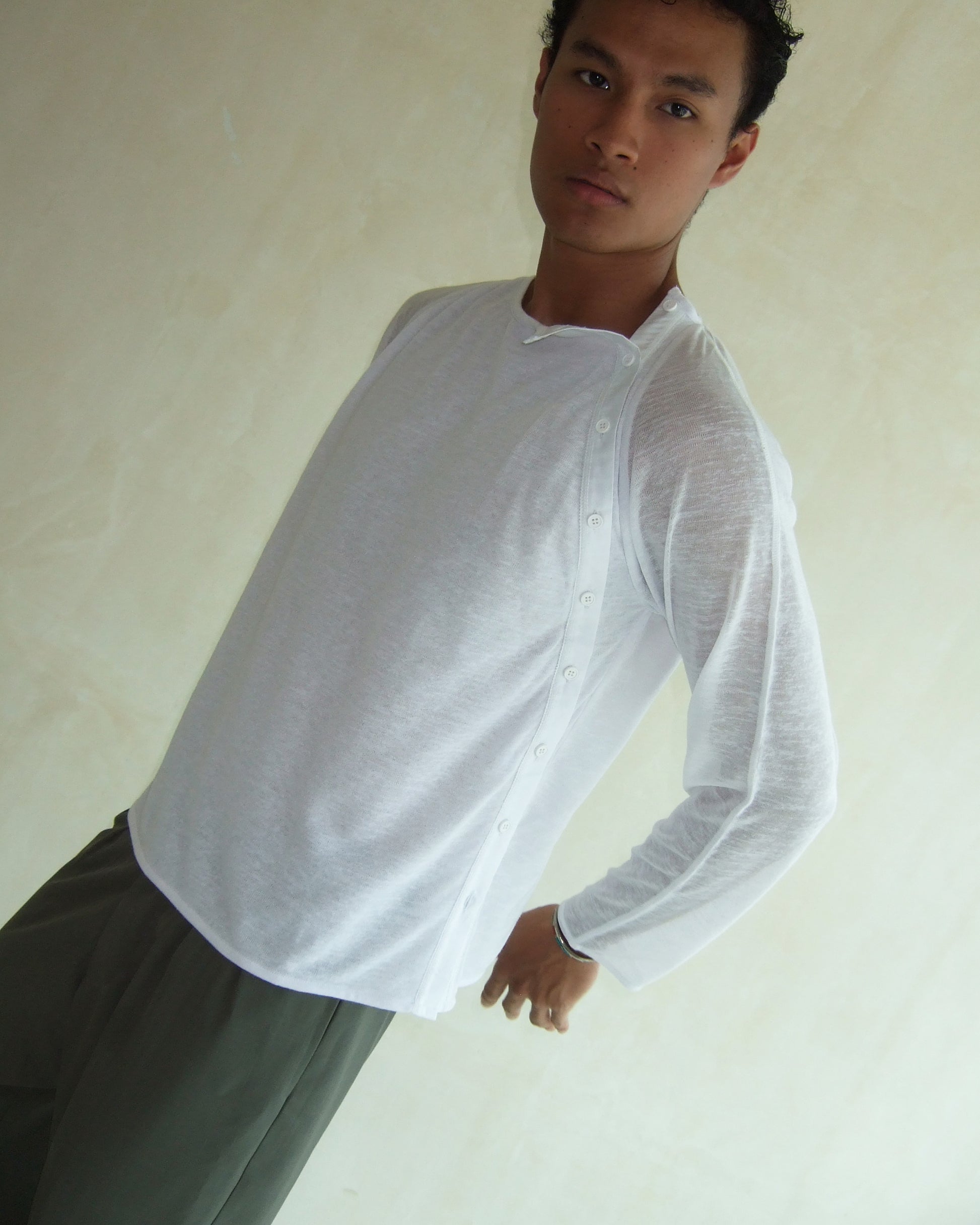 Alban Unisex Top in White