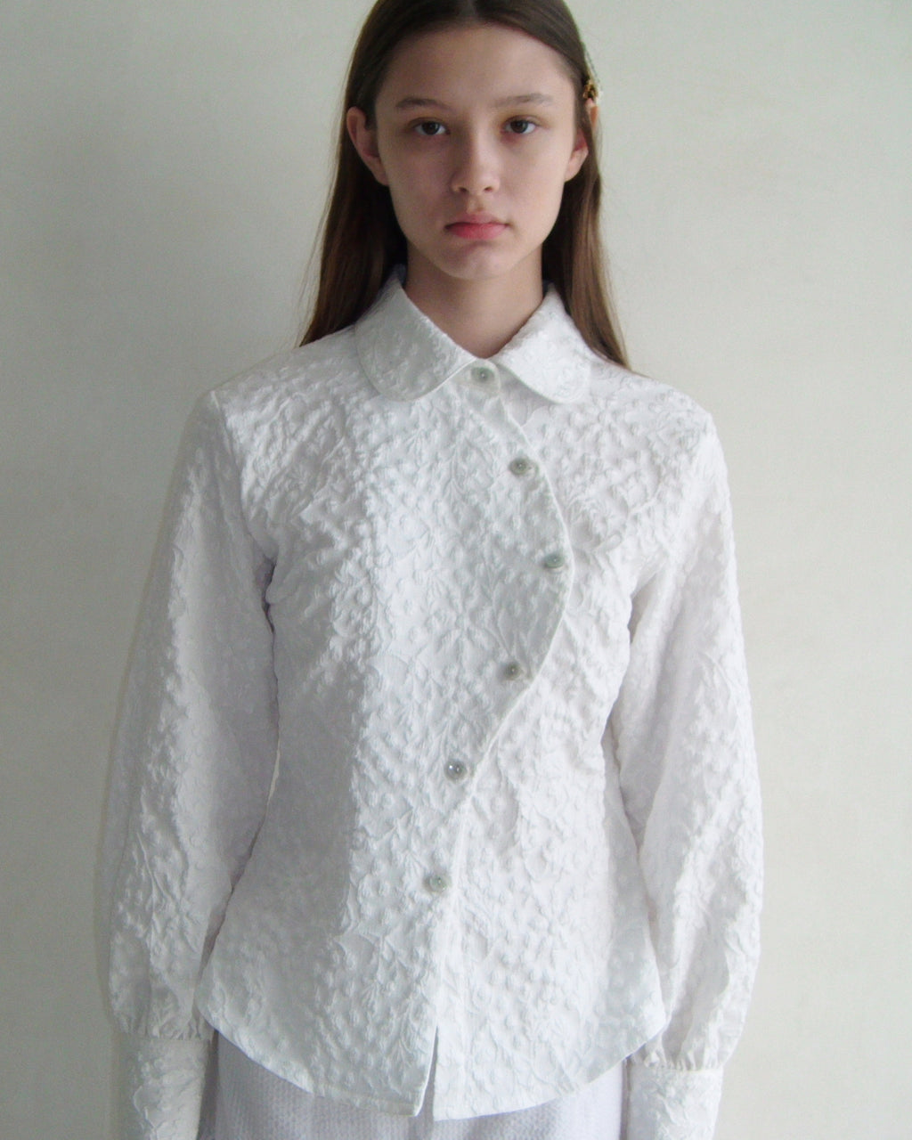 Baxter Shirt in White Jacquard