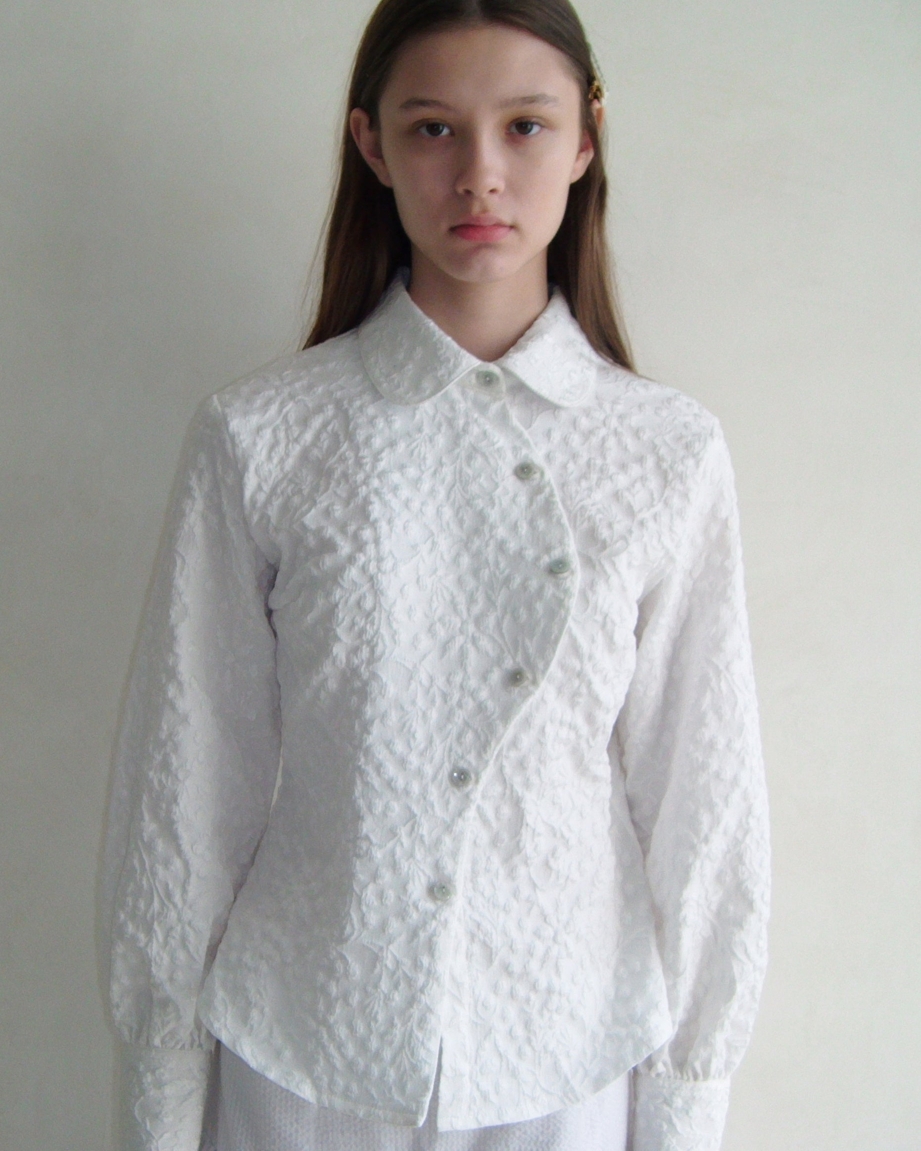 Baxter Shirt in White Jacquard