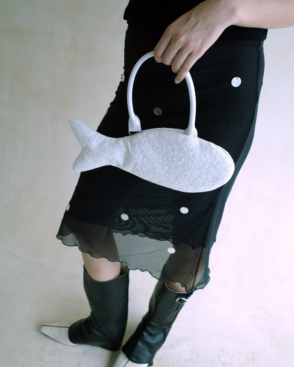 Fish Hand Bag in White