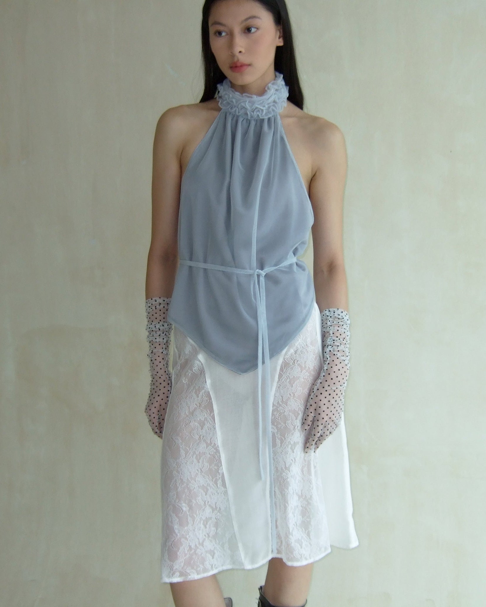 Fran Backless Top in Grey