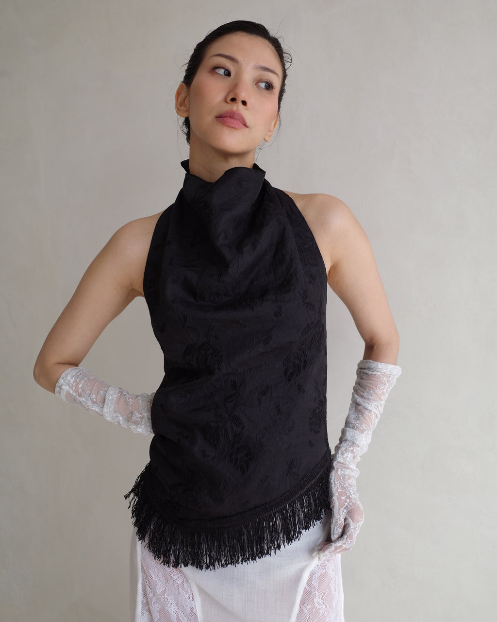 Patina Tassel Top in Black