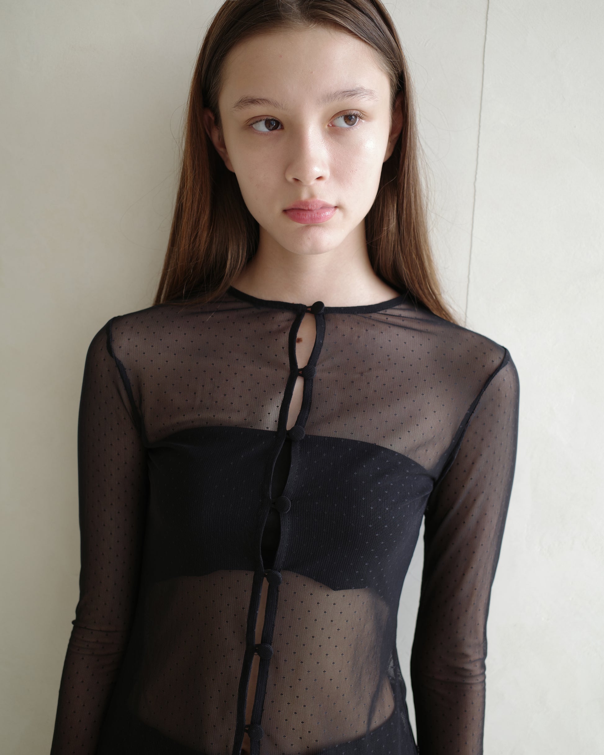 Layering Sheer Cardigan in Black