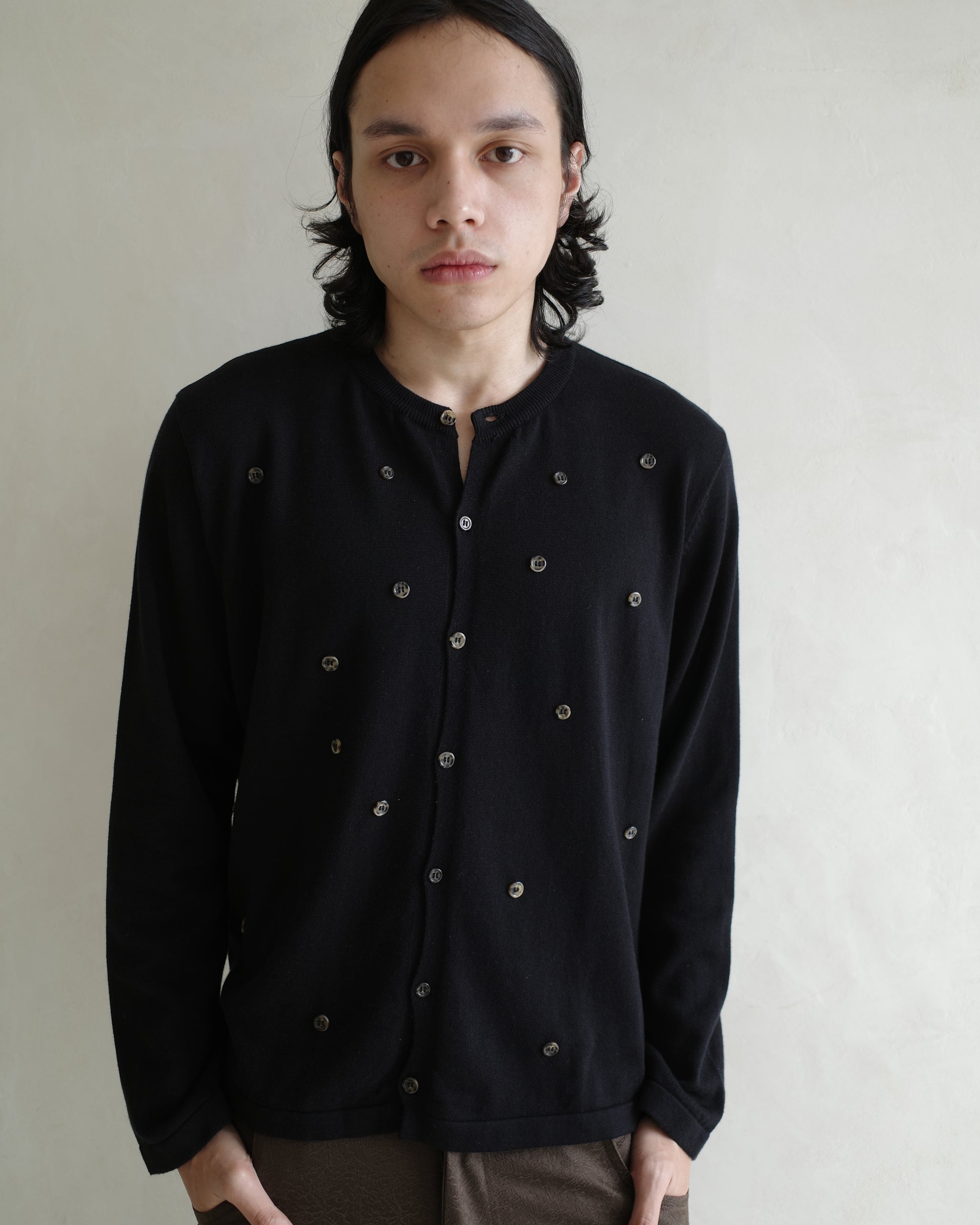 Multi Buttons Cardigan in Black