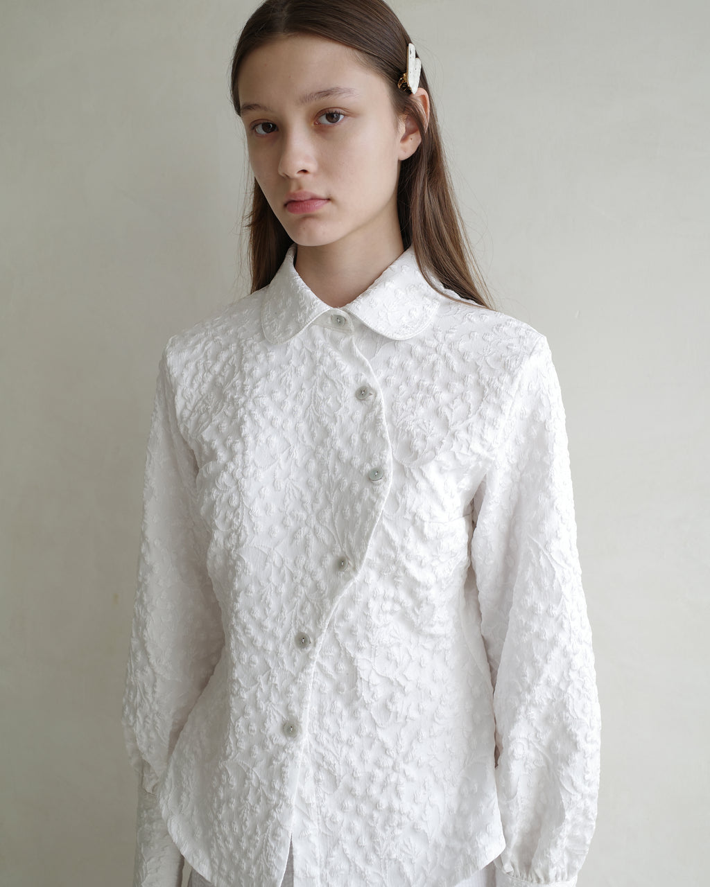 Baxter Shirt in White Jacquard