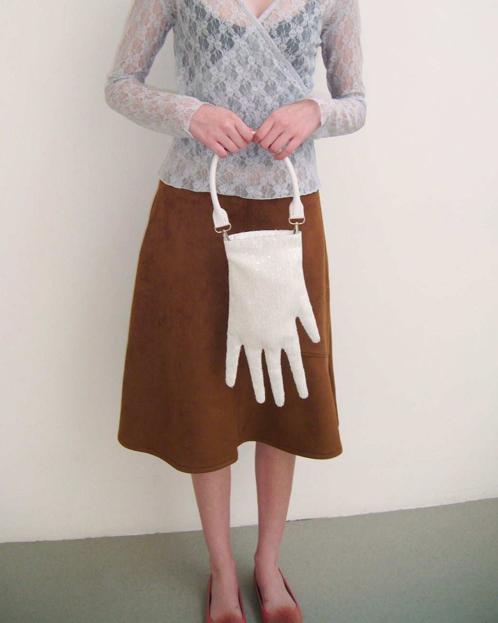 Sparkly Glove Bag in White