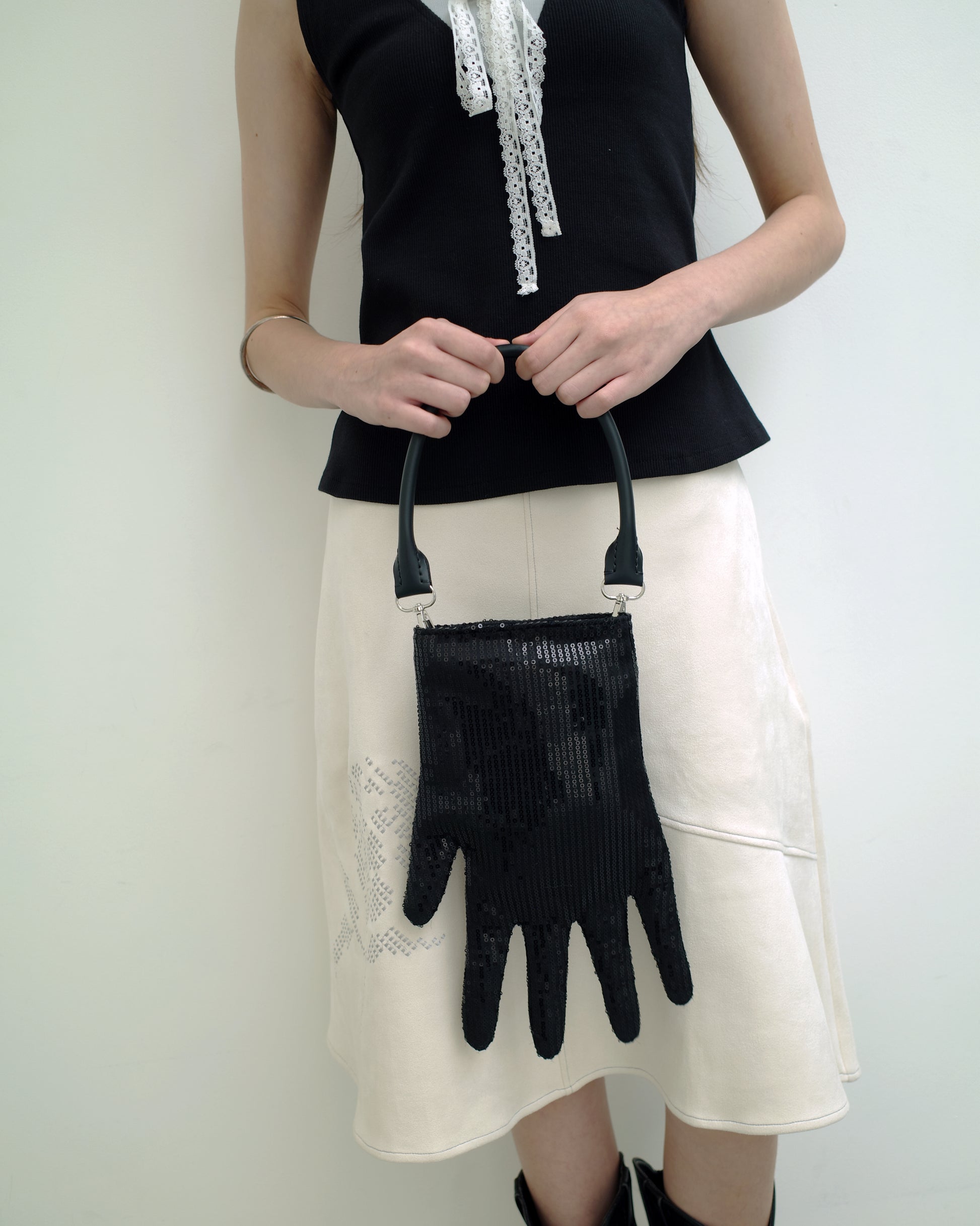 Sparkly Glove Bag in Black