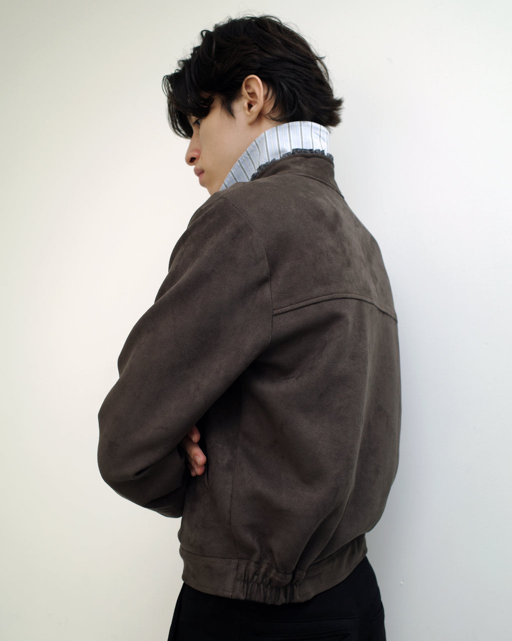 Roberto Suede Zip Jacket in Espresso