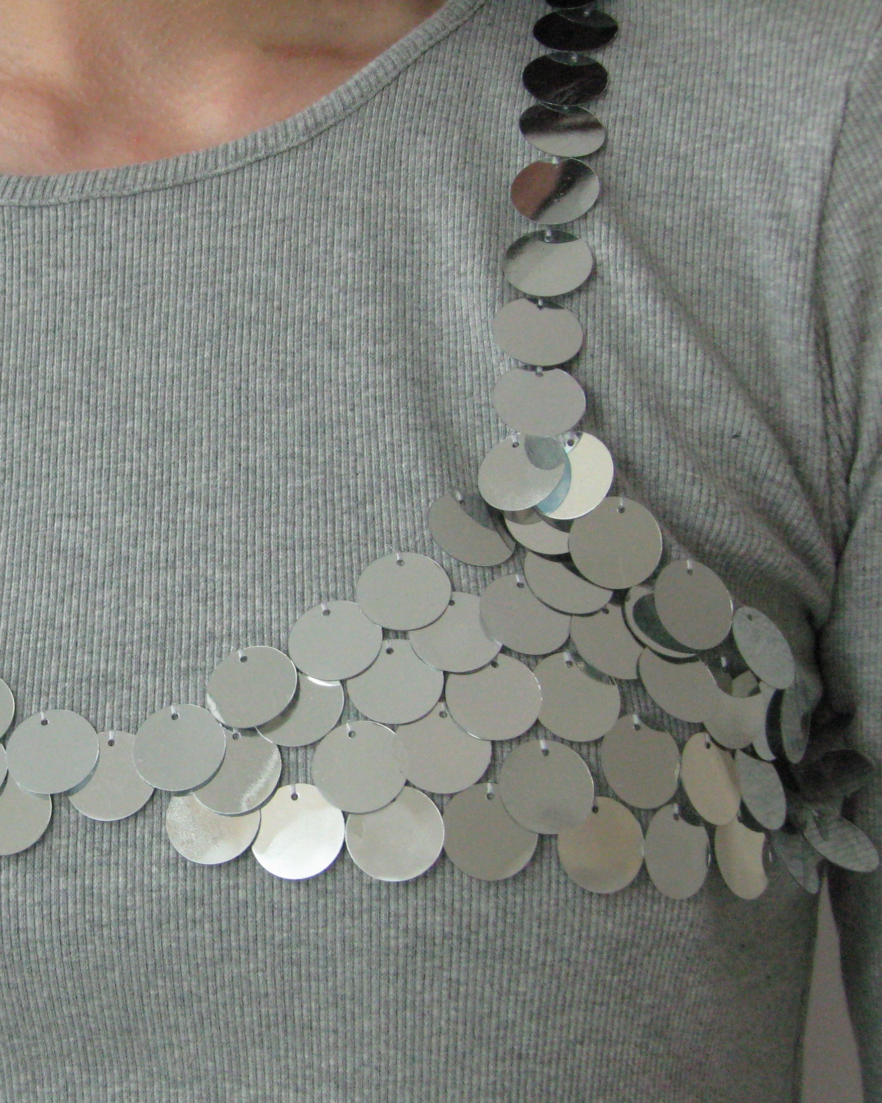 Sequined Bra Long Sleeve Top