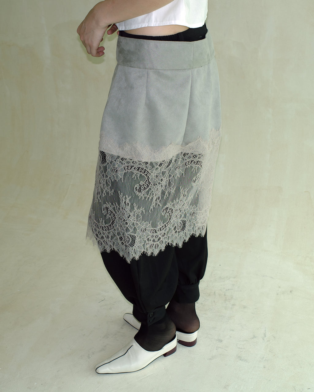 Suede Lace Wrap Skirt