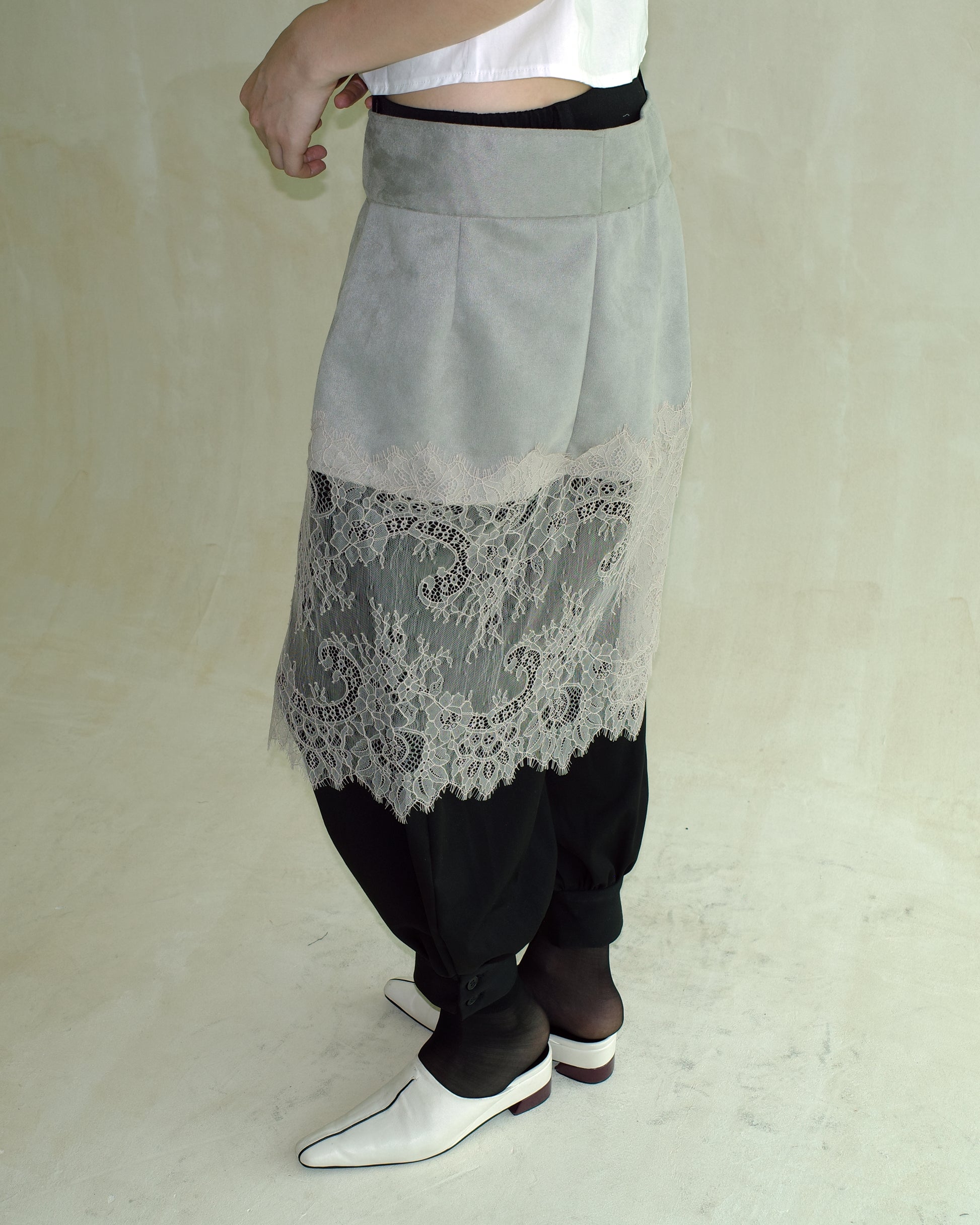 Suede Lace Wrap Skirt
